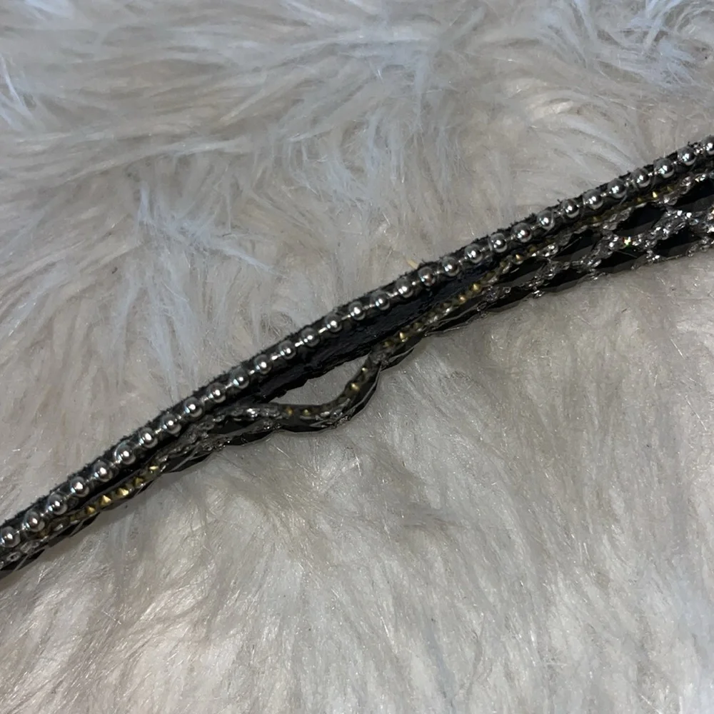 Bling embellished sparkly statement leather western cowgirl belt S/M